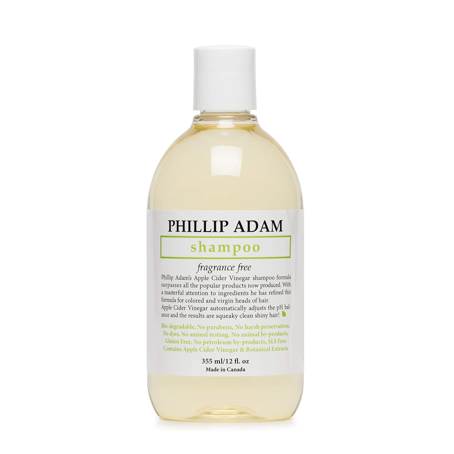 Phillip Adam Fragrance Free Shampoo - Sulfate Free and Paraben Free - For All Types of Hair - Balance pH of Hair and Scalp - 33.8 Ounce