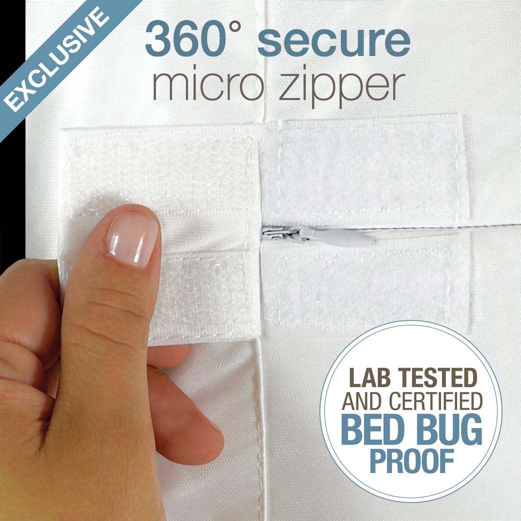 SafeRest Zippered Mattress Protector - Premium 12-15 Inch Waterproof Mattress Cover for Bed - Breathable & Noiseless Washable Mattress Encasement