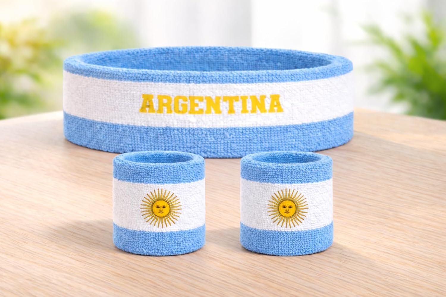 Suddora Country Headband & Wristbands Set (Includes 2 Wrist & 1 Head Sweatband), Highly Moisture Wicking