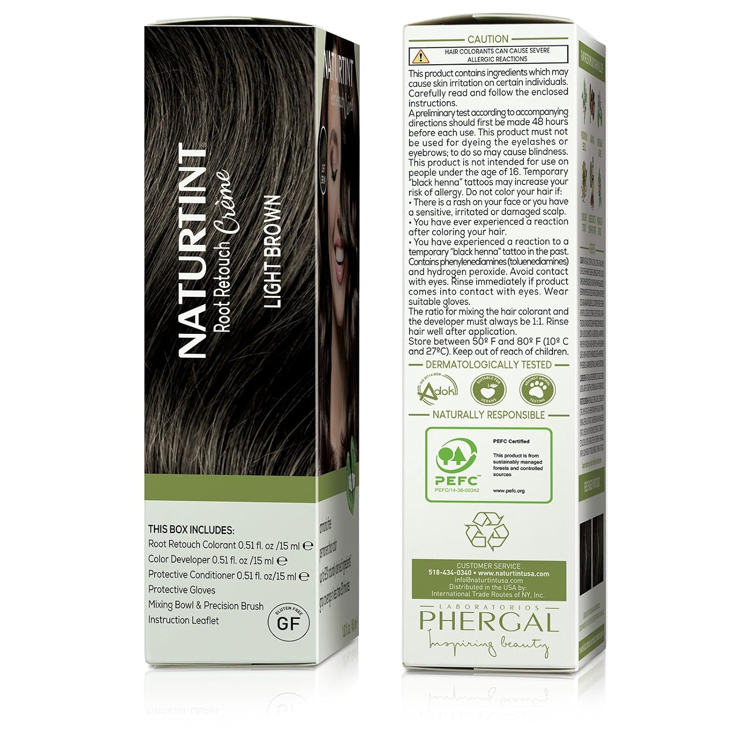 Naturtint Light Brown Root Retouch Crème Permanent Hair Color - Ammonia Free, Conceal Grays, No Artificial Scent, 1.52 Fl Oz