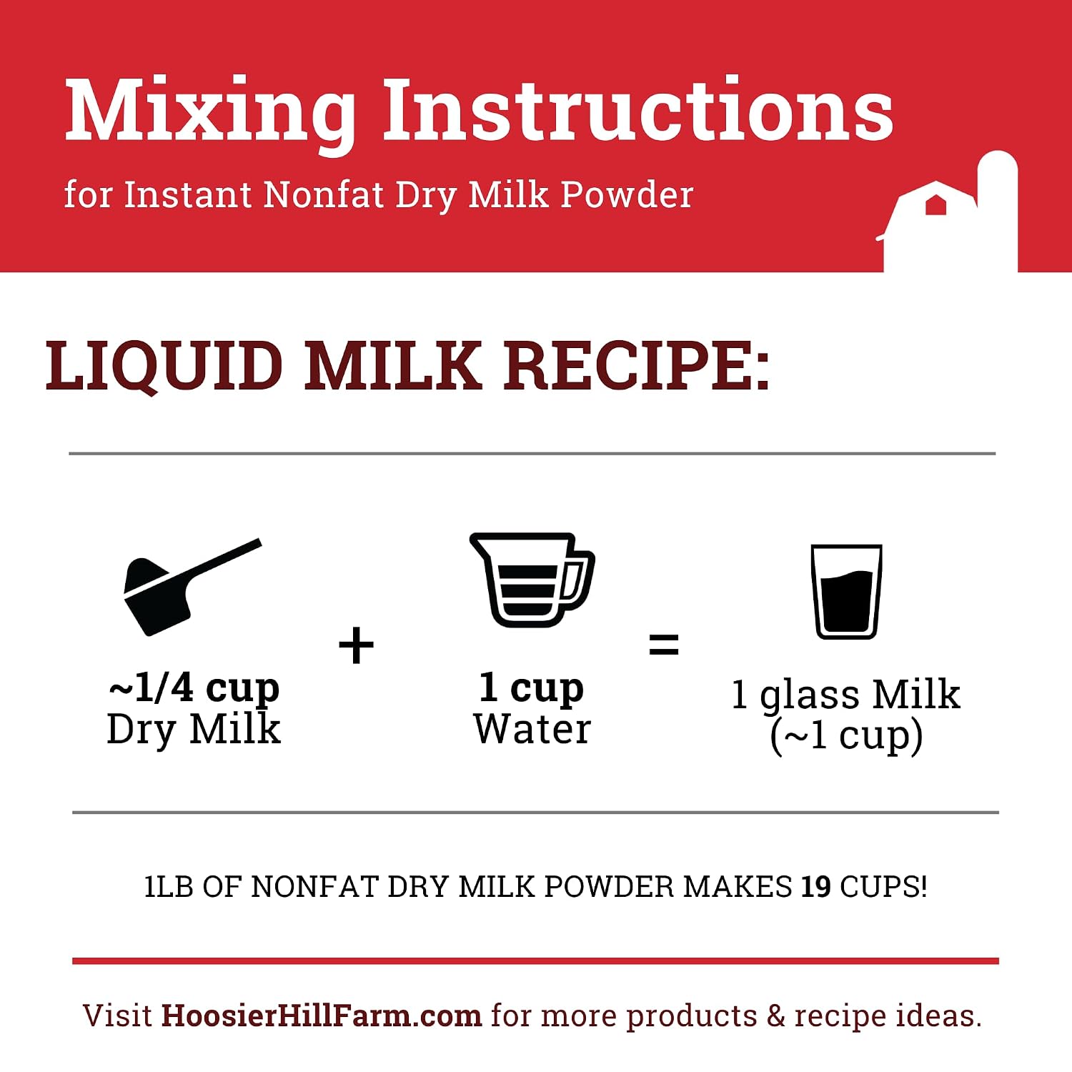 Hoosier Hill Farm Instant Nonfat Dry Milk Powder, 1LB (Pack of 1)