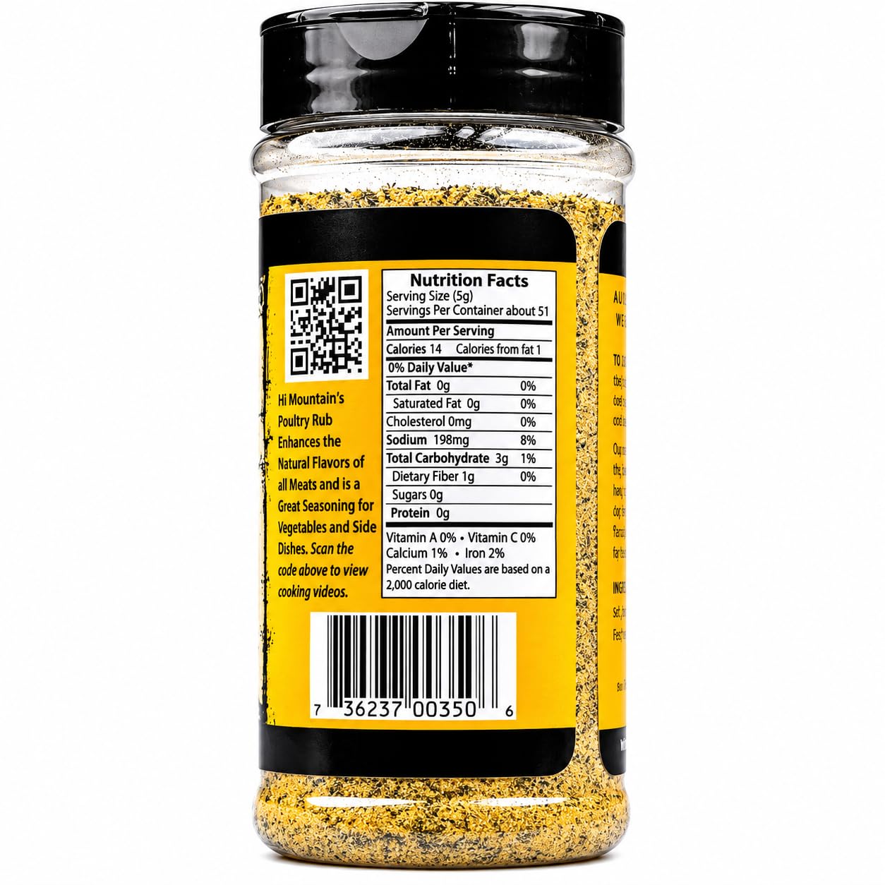 Hi Mountain | GARLIC PEPPER RUB | Meat Seasoning | 11 oz | Garlic pepper seasoning for beef, pork, venison, deer, elk, chicken, burgers, and vegetables