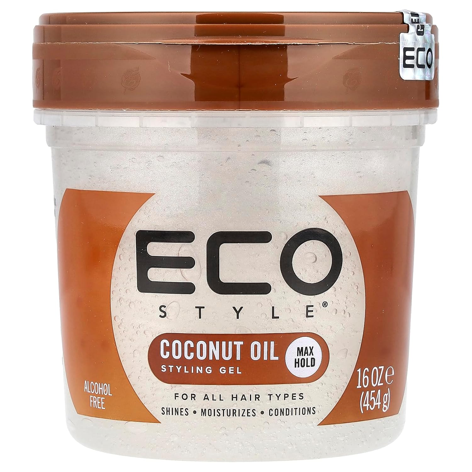 Eco Style Coconut Oil Styling Gel - Adds Luster and Moisturizes Hair - Weightless Styling and Superior Hold - Prevents Breakage and Split Ends - Promotes Scalp Health - Ideal for all Hair - 8 oz