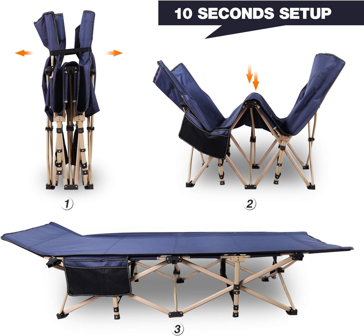 REDCAMP Folding Camping Cots for Adults Heavy Duty, 28" Extra Wide Sturdy Portable Sleeping Cot for Camp Office Use