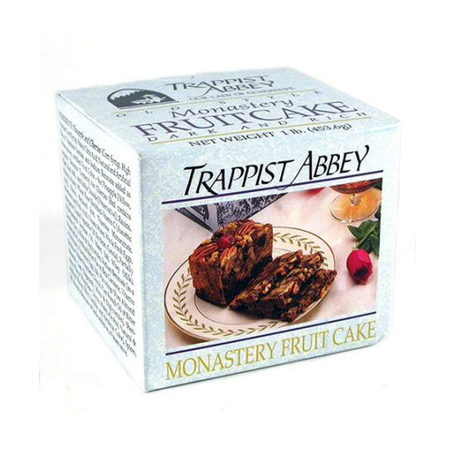 Trappist Abbey Monastery Fruitcake with Candied Fruits & Nuts- Traditional Fruit Cake Soaked in 120 Proof Brandy (1 lb) | Traditional Soaked in 120