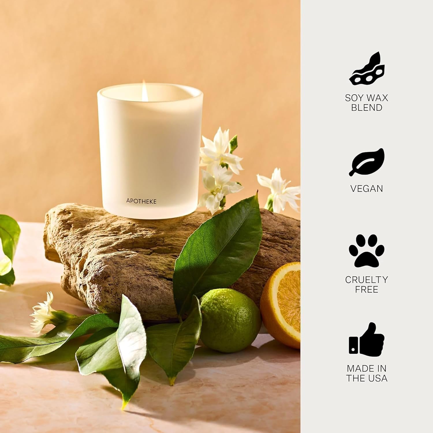 Apotheke Signature Scented Candles for Home, Canvas - 10.5 Oz | Long-Lasting Non-Toxic Soy Wax Jar Candle with Essential Oils, Large - Luxury Gift for Women & Men