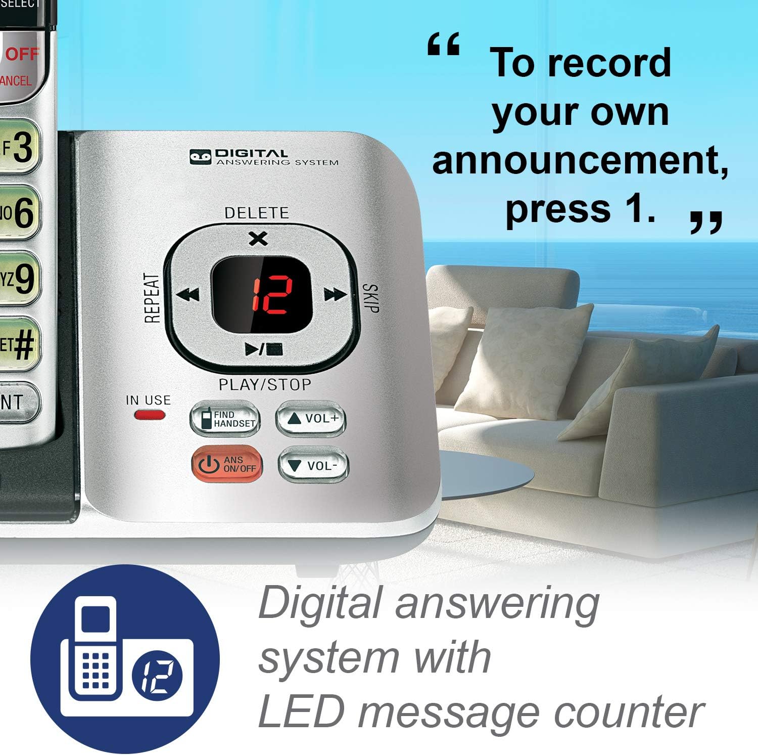 VTech CS6719-2 2-Handset Cordless Phone with Caller ID/Call Waiting, Handset Intercom & Backlit Display/Keypad, Silver
