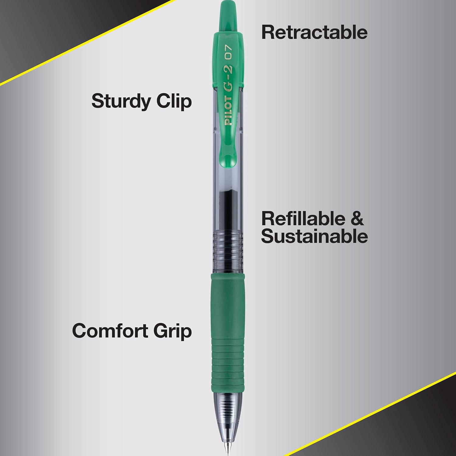 PILOT G2 Pens, 0.7mm, Black Ink, 12-Pack