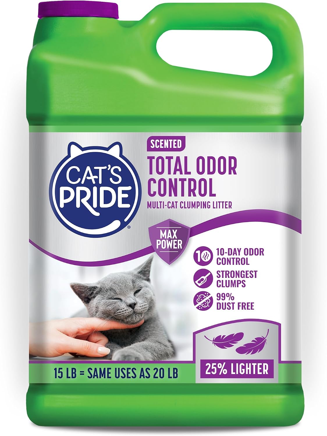 Cat's Pride Total Odor Control, Max Power, Clumping Litter Scented 15lb