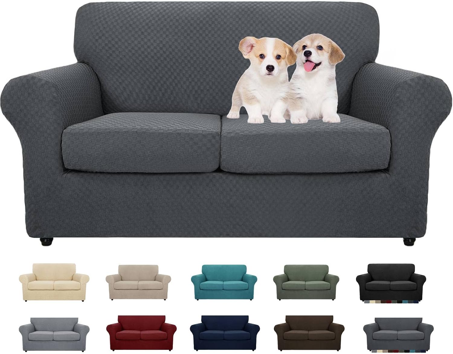 MAXIJIN Latest Recliner Slipcovers for Living Room 4 Pieces Stretch Jacquard Recliner Chair Cover Soft Fitted Recliner Protector with Elastic Bottom