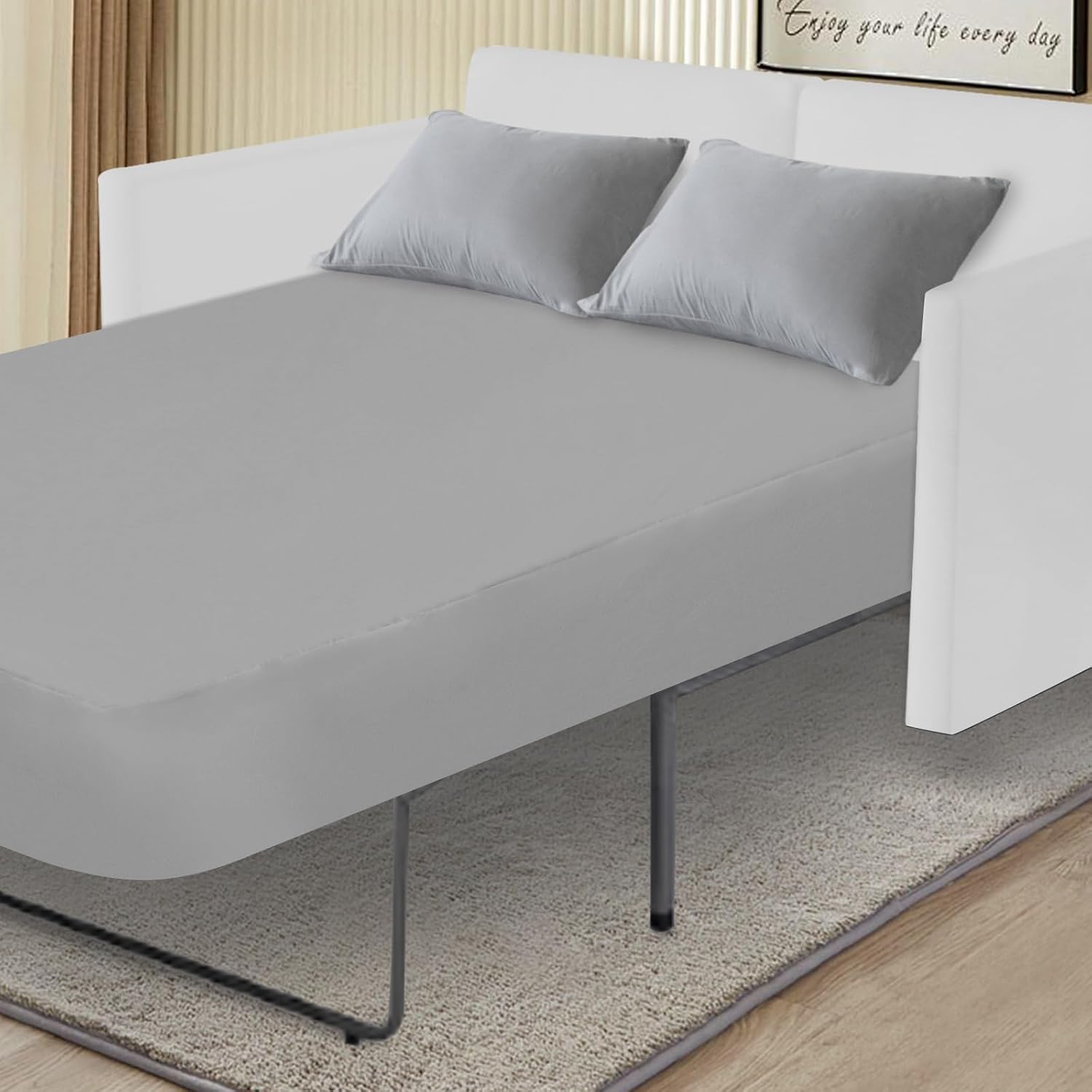 2 Pack Hospital Bed Sheets Fitted 36’’×84’’×14’’ Hospital Bed Sheet, Grey | Fit for Home & Hospital Care Beds, Shrinkage & Stain Resistant RV Twin Sheets for RV Twin/Bunk Mattress