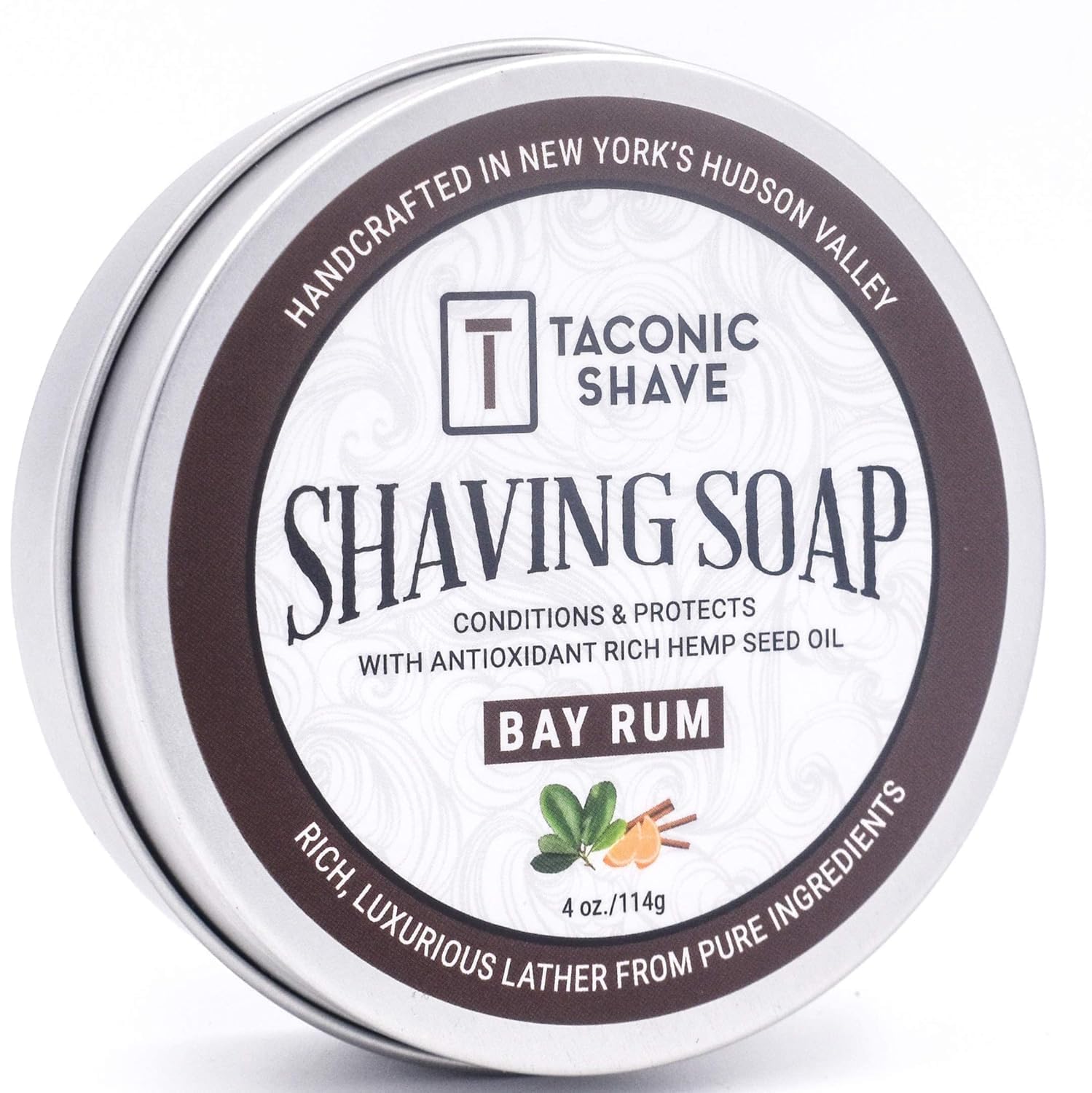Taconic Lavender Natural Shaving Soap Puck, Rich Lather | Calming lavender aroma pairs with moisturizing natural oils to build rich protective lather for a comfortable wet shave.