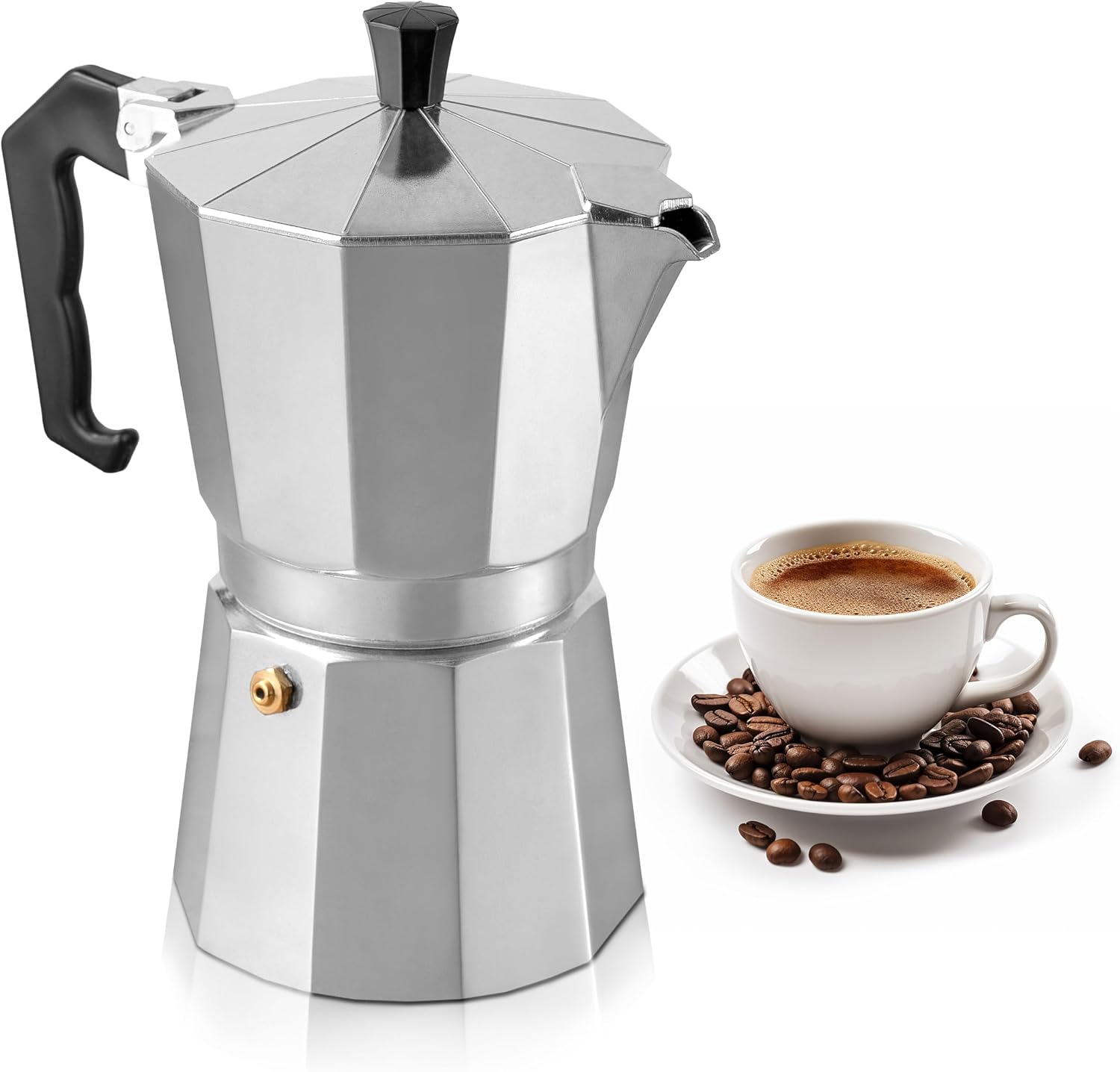Mixpresso 3 Cup Moka Pot Stovetop Espresso Maker, Italian Cuban Coffee Pot