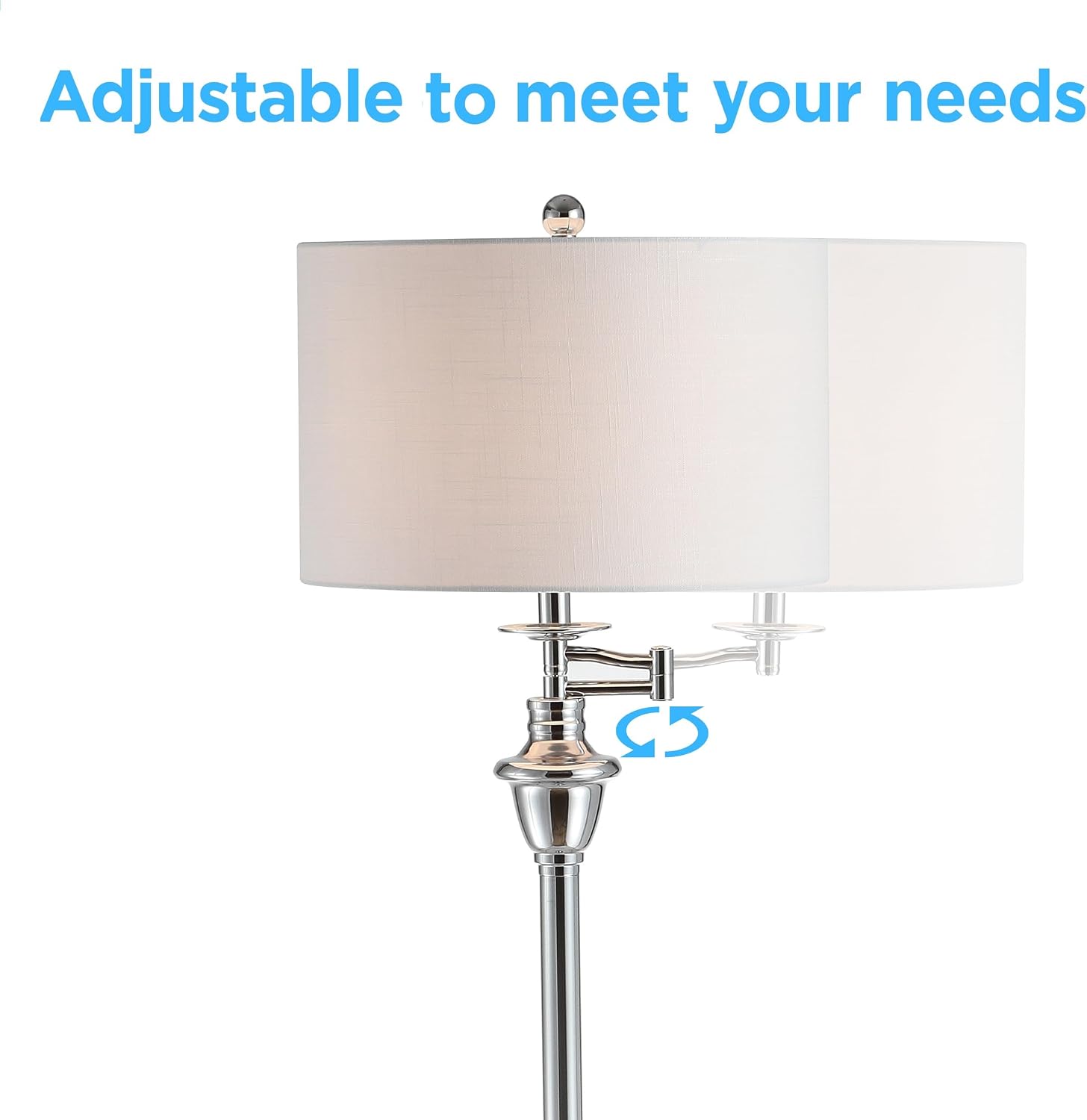 JONATHAN Y Cora 60" Metal Swing Arm Floor Lamp, Oil Rubbed Bronze/Clear