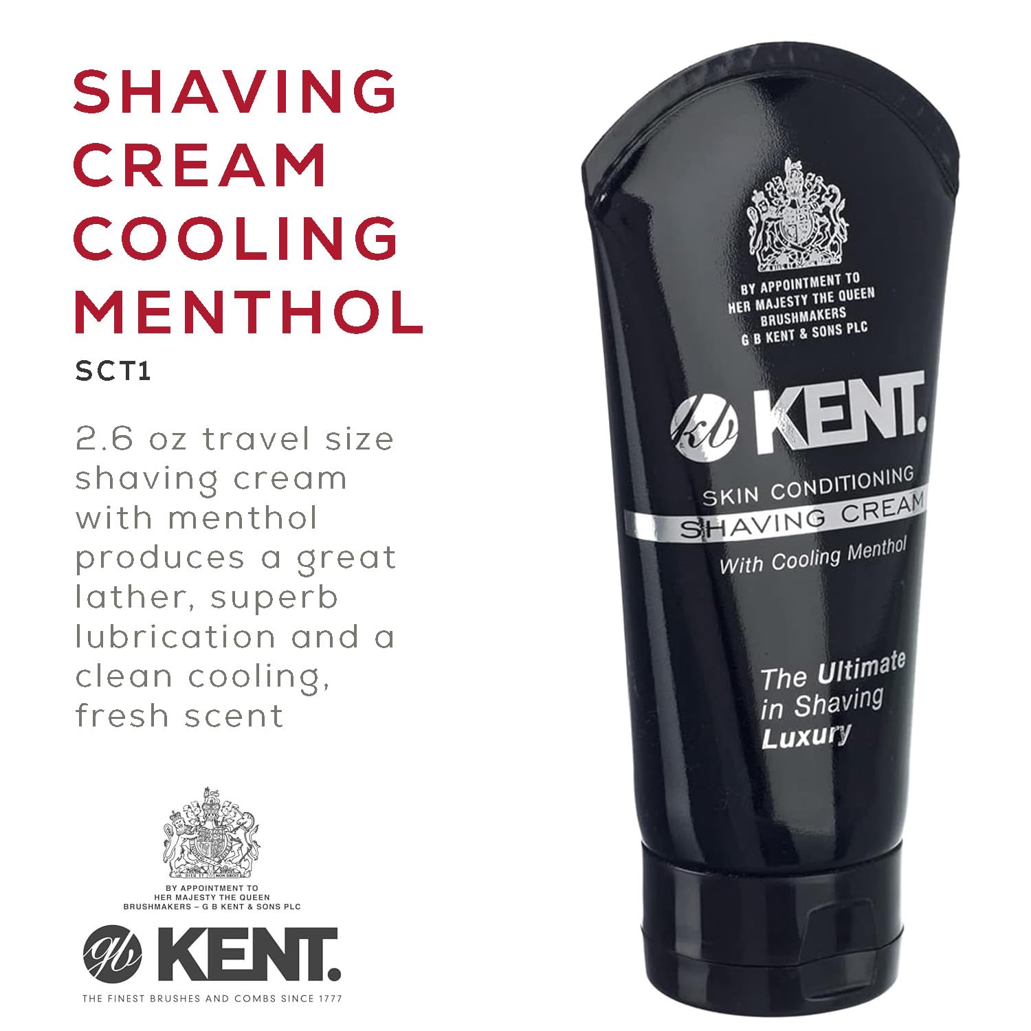 Kent SB2 Shaving Soap Puck Refill for Men for Shaving Soap Bowl Use with Shaving Brush for Men, Luxury Shave Barber Soap Made with Extracts of Coconut, Sgea, Jaboba Made in England