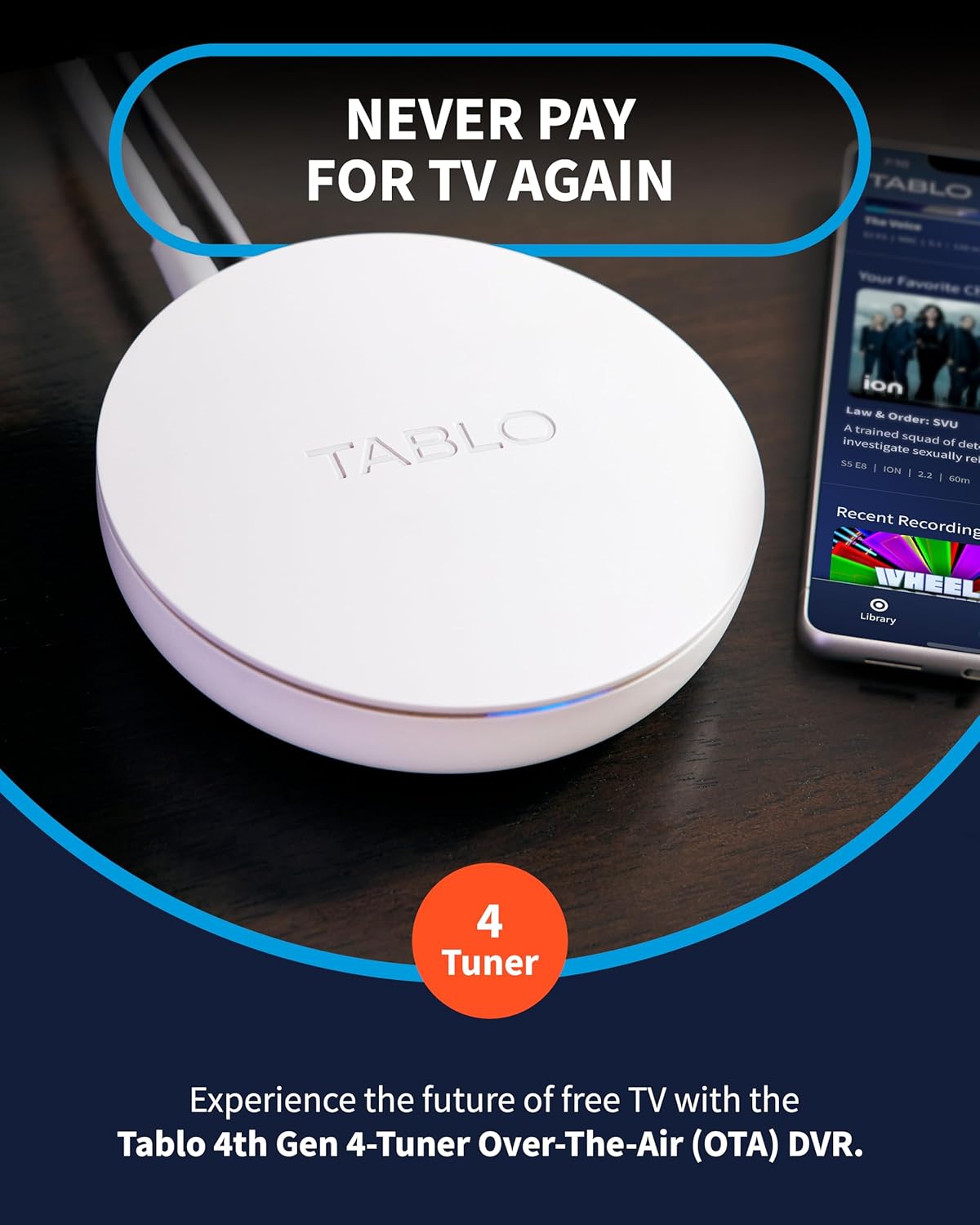 Tablo 4th Gen 4-Tuner Over-The-Air (OTA) DVR - Watch