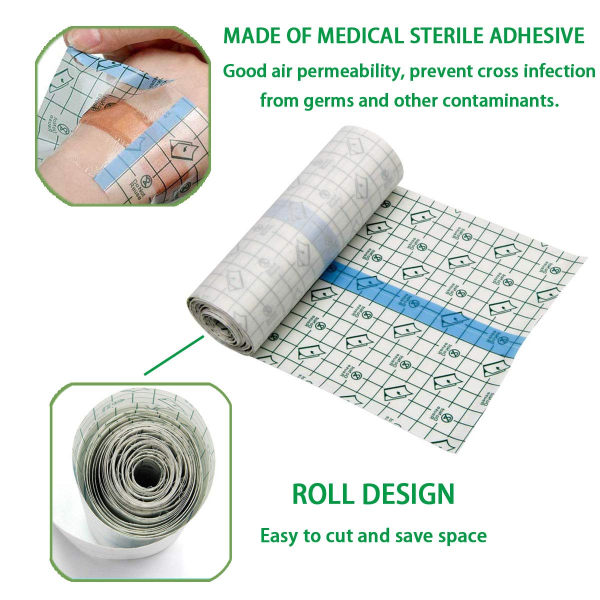 Flatoedu Tattoo Aftercare Bandage Roll 6" x 2 Yard - Waterproof Film