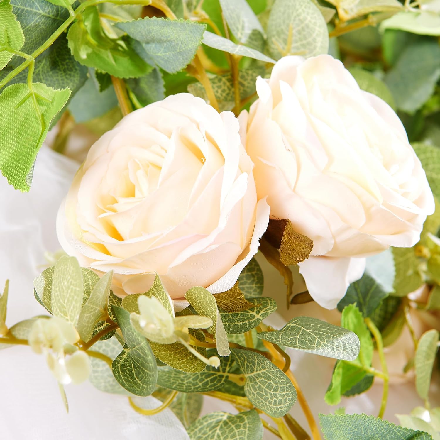 8Pcs x 8.2FT Artificial Flower Garland Floral Rose Vine Decor, Pink Flower