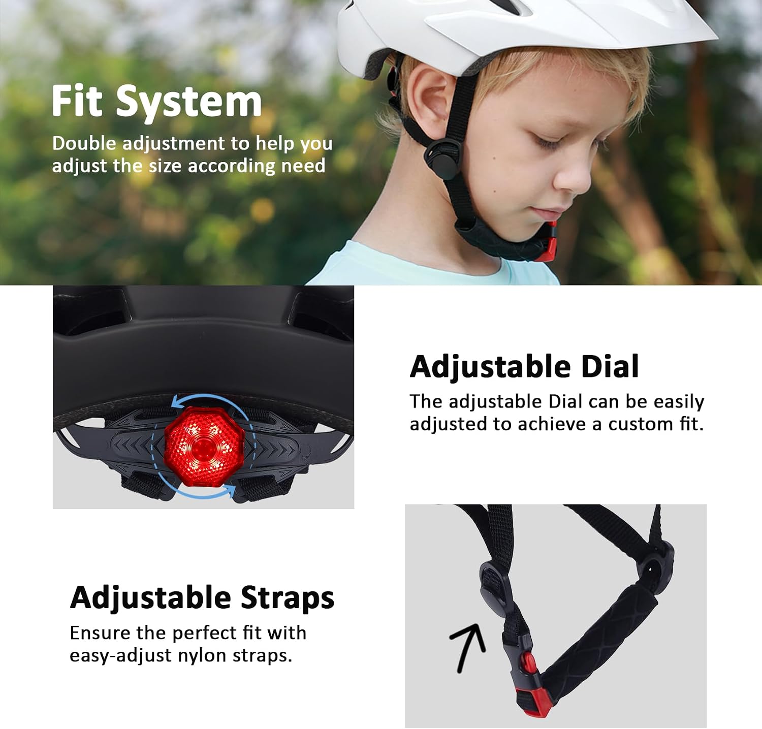 Kids Bike Helmet, Toddler Youth Helmet for Boys Girls, Ages 3-5, 5-8, 8-14