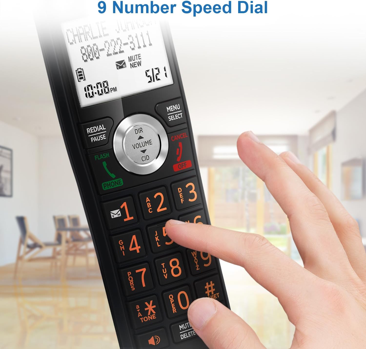 AT&T DECT 6.0 Expandable Cordless Phone with Answering System, Silver/Black with 3 Handsets