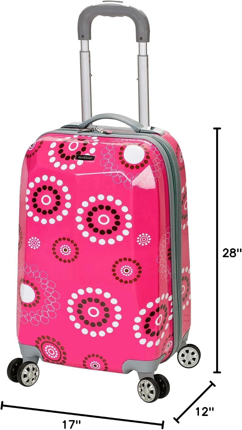Rockland Vision Hardside 3 Piece Spinner Wheel Luggage Set, (20"/24"/28"), Love