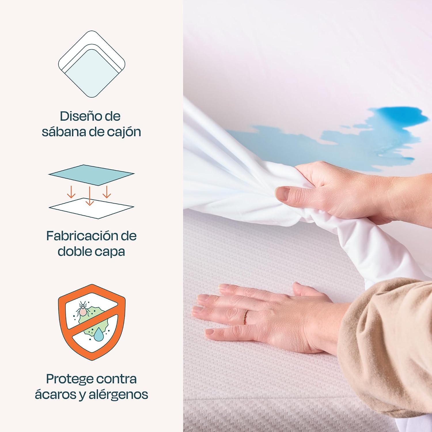 Linenspa Waterproof Mattress Protector, Queen Size – Fitted Sheet Style, Breathable, Machine Washable & Dryer Safe, White