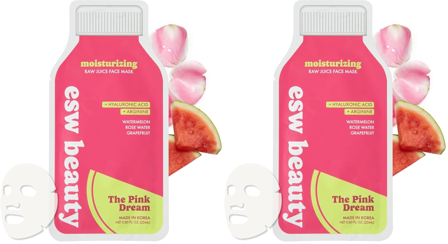 ESW Beauty Strawberries & Cream Soothing Face Mask, Korean Skin Care 1 Pack