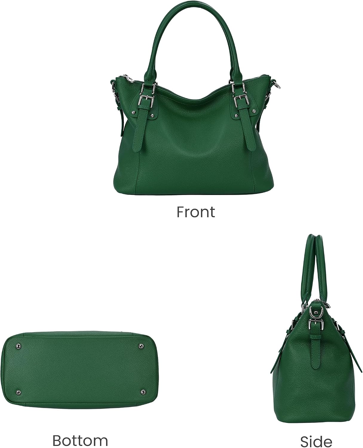 HESHE Leather Purses and Handbag for Women Shoulder Bag Tote Top Handle Bag | Genuine Designer Large Capcity Hobo Crossbody Satchel Travel Work Ladies Zippered Ladies Daily Bag Adjustable Long Strap