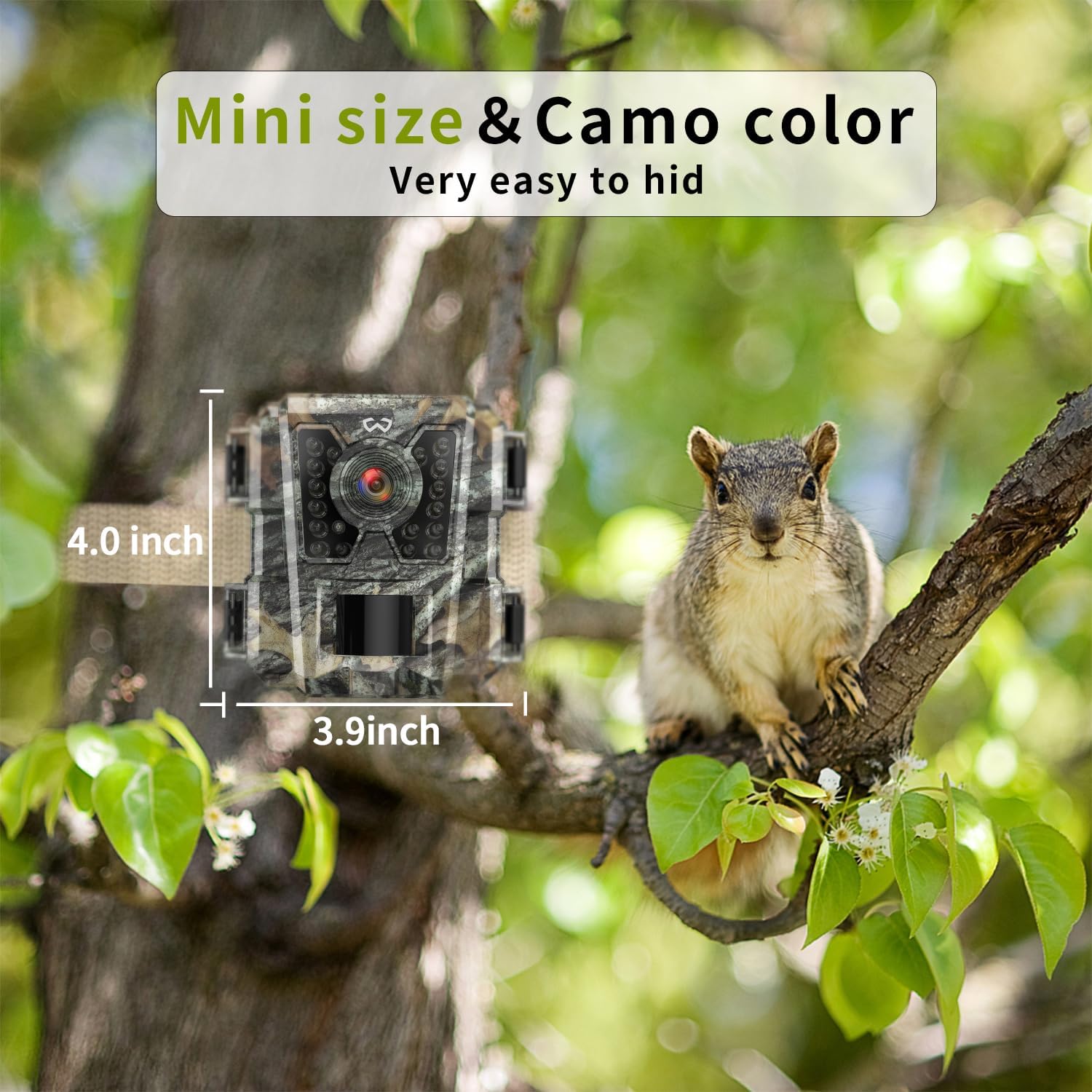 WOSODA Mini Trail Camera 4 Pack 30MP 1080P HD, Game Cam with SD Card