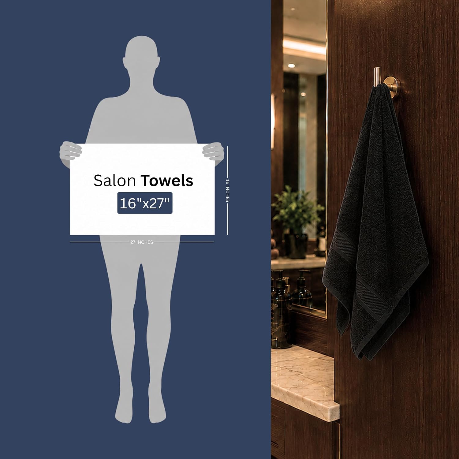 Utopia Towels Salon Towels, Pack of 24, 16x27 in, 100% Cotton, White | Highly Absorbent Lightweight Cotton Salon Towels for Hand, Gym & Beauty Care - Soft, Ideal for Spa & Home Hair Care