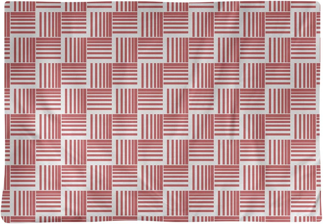 Dana Strider Classic Basketweave Stripes Table Placemat, 18 x 14, Red