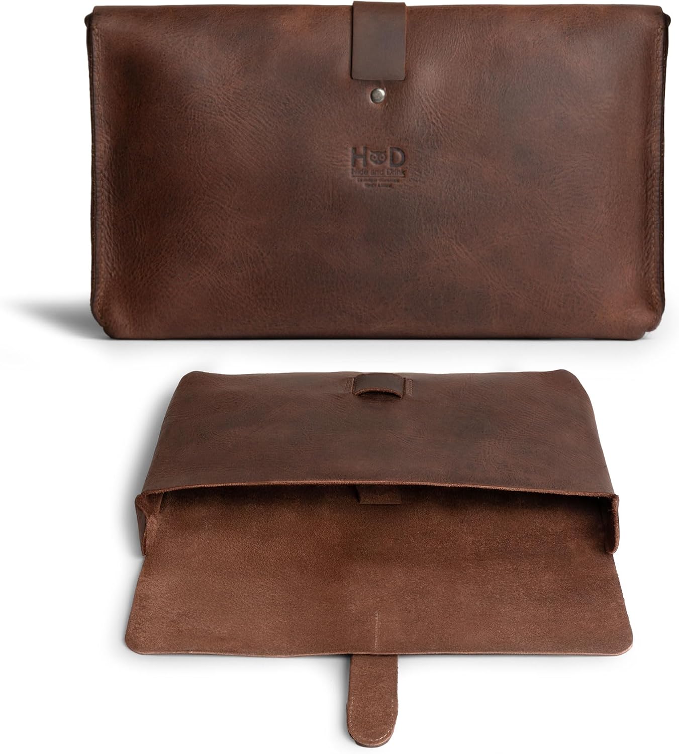 Hide & Drink, Female Clutch Bag, Vintage Handbag, Accessory Organizer, Phone Bag, Night Case, Full Grain Leather, Handmade, Bourbon Brown