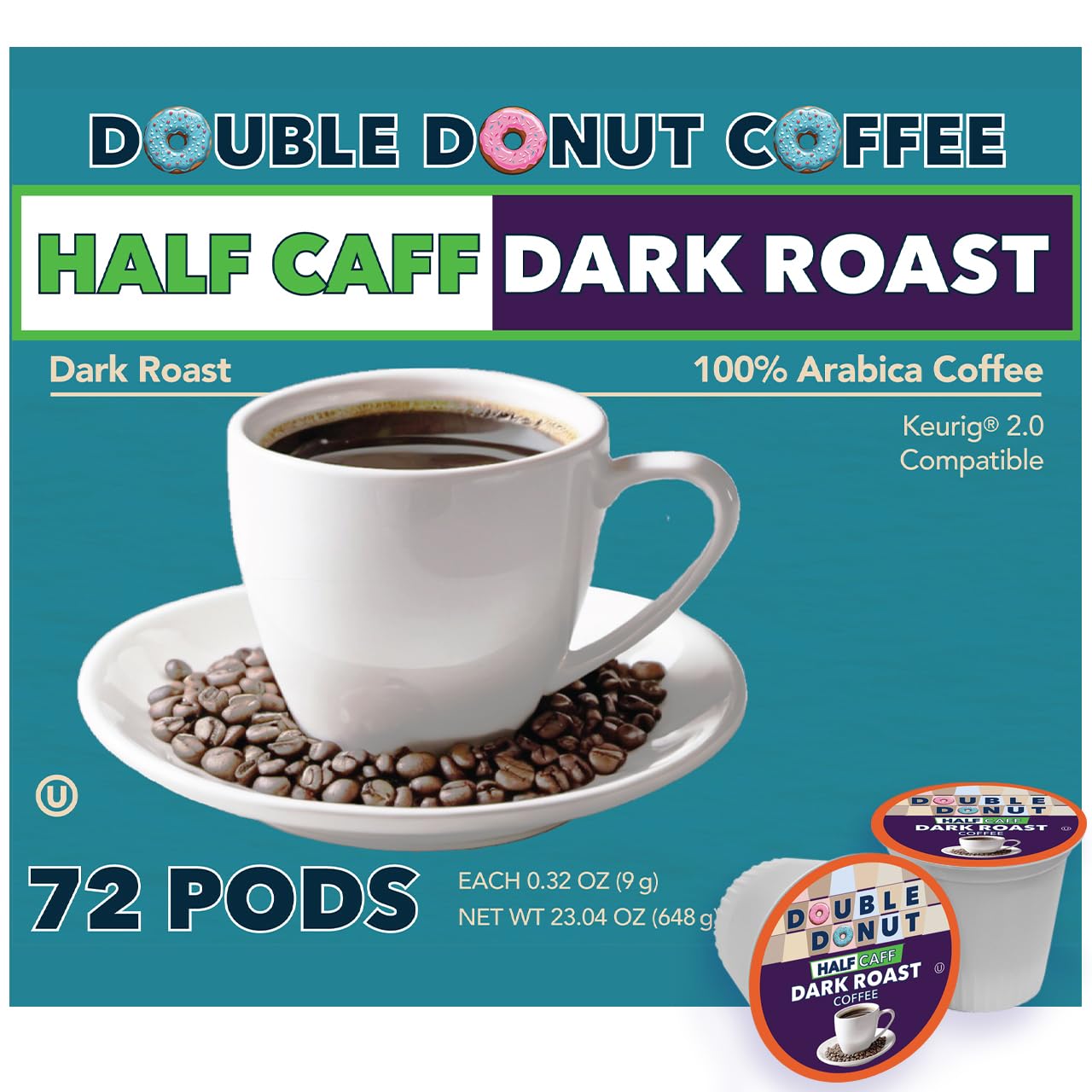 Double Donut Coffee Breakfast Blend Coffee Pods, Light Roast Coffee in Recyclable Single-Serve Pods for Keurig K Cups Brewer Machines, 80 Count Bulk Pack, original version