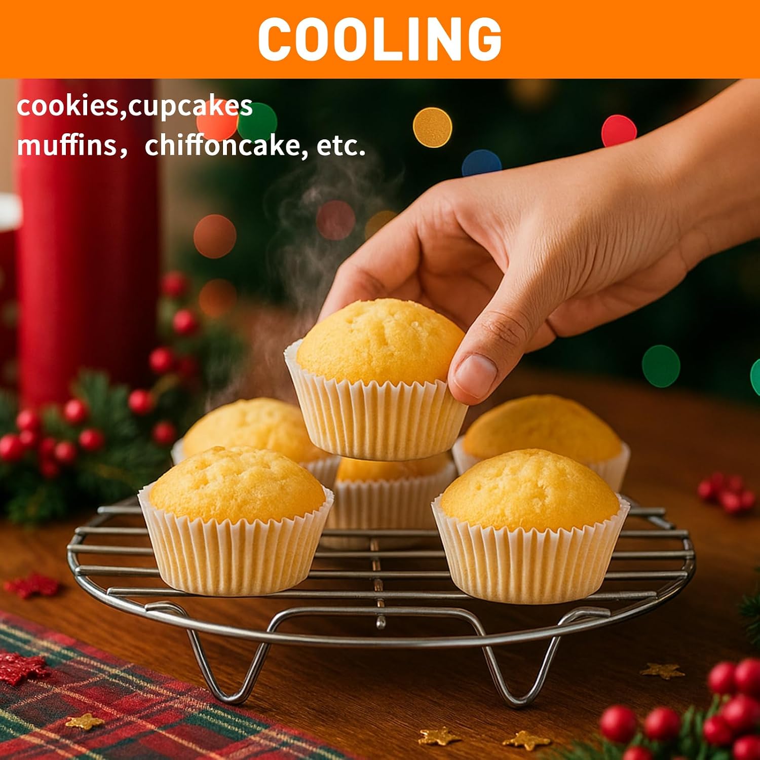 8 Inch Cooking Rack Round 304 Stainless Steel Cooling Racks Baking and Cooling Steaming Rack w Stand Cookware for Air Fryer Pressure Cooker Canning 2Pcs