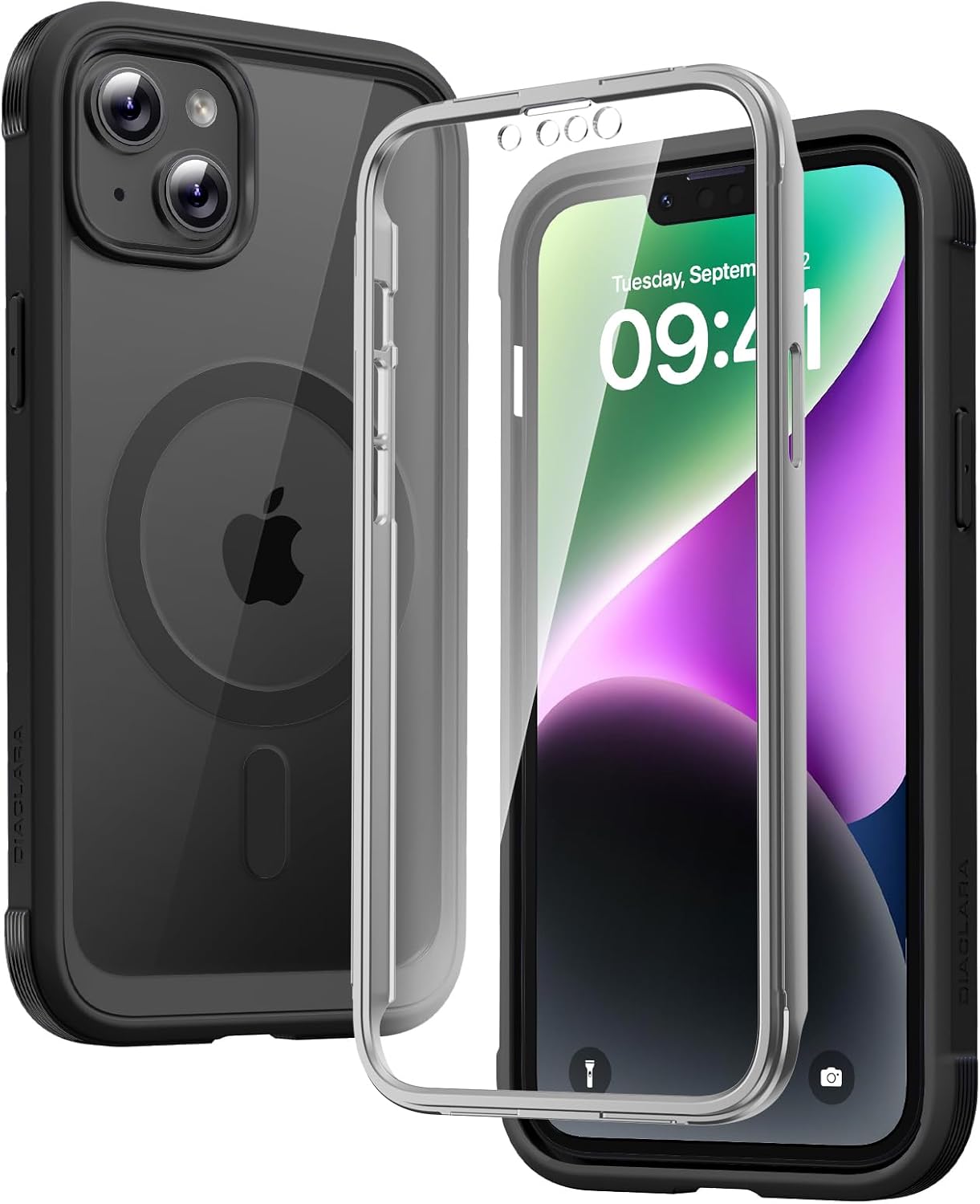 Diaclara Designed for iPhone 12 Mini Case, Full Body Rugged with Built-in Touch Sensitive Anti-Scratch Screen Protector
