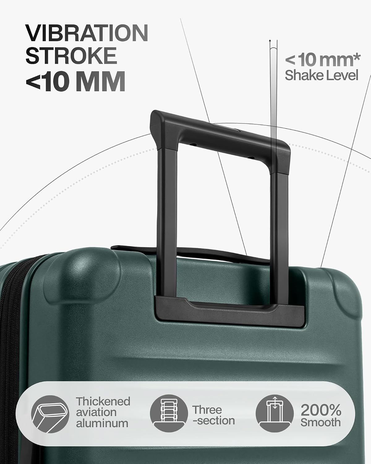 Coolife Expandable Luggage with TSA Lock Carry On Green | Front Pocket with Laptop Compartment,22x14x9 Airline Approved,Durable Hardshell Suitcases,Reinforced Bottom Groove
