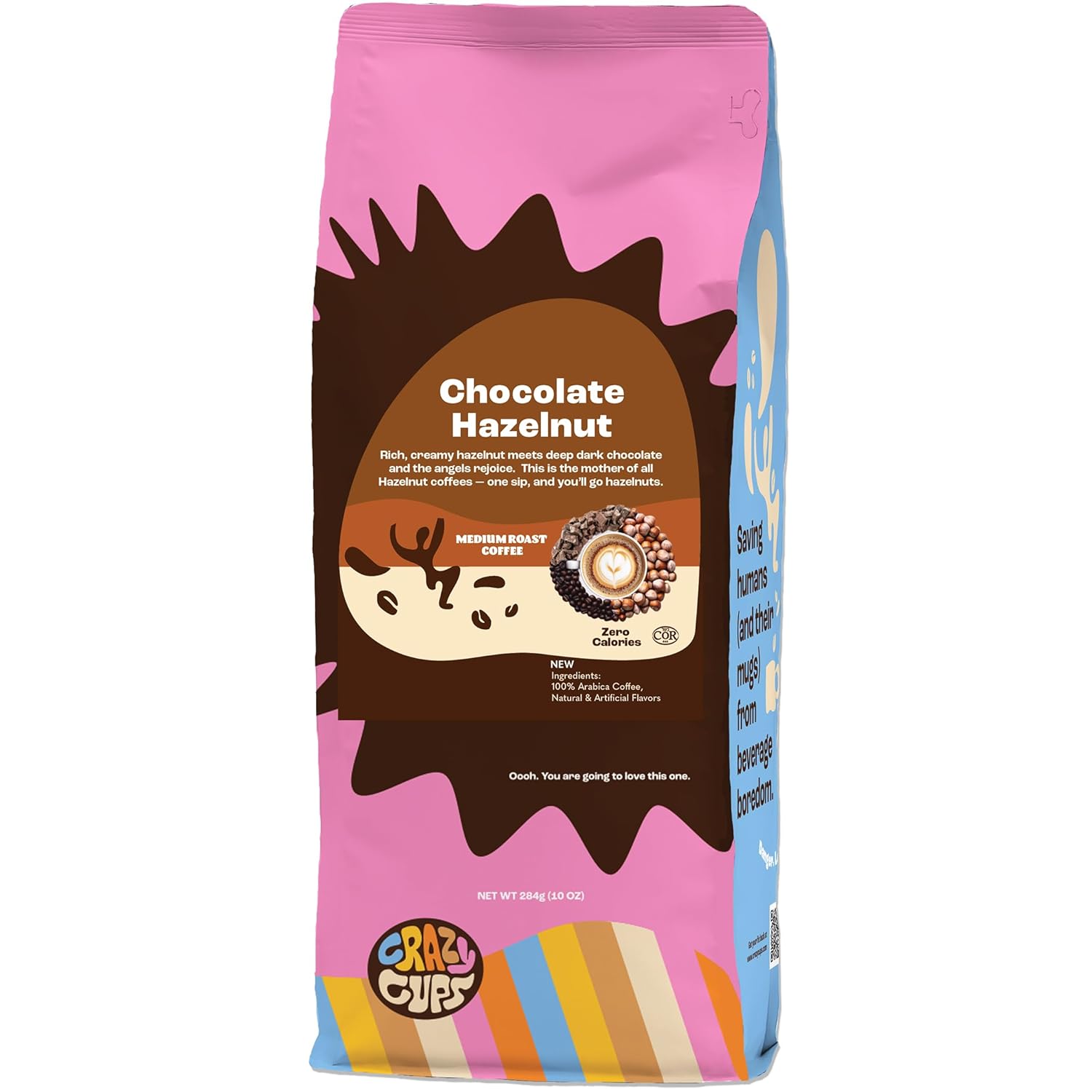 Crazy Cups Flavored Ground Coffee, Cinnamon French Toast, in 10 oz Bag, For Brewing Flavored Hot or Iced Coffee
