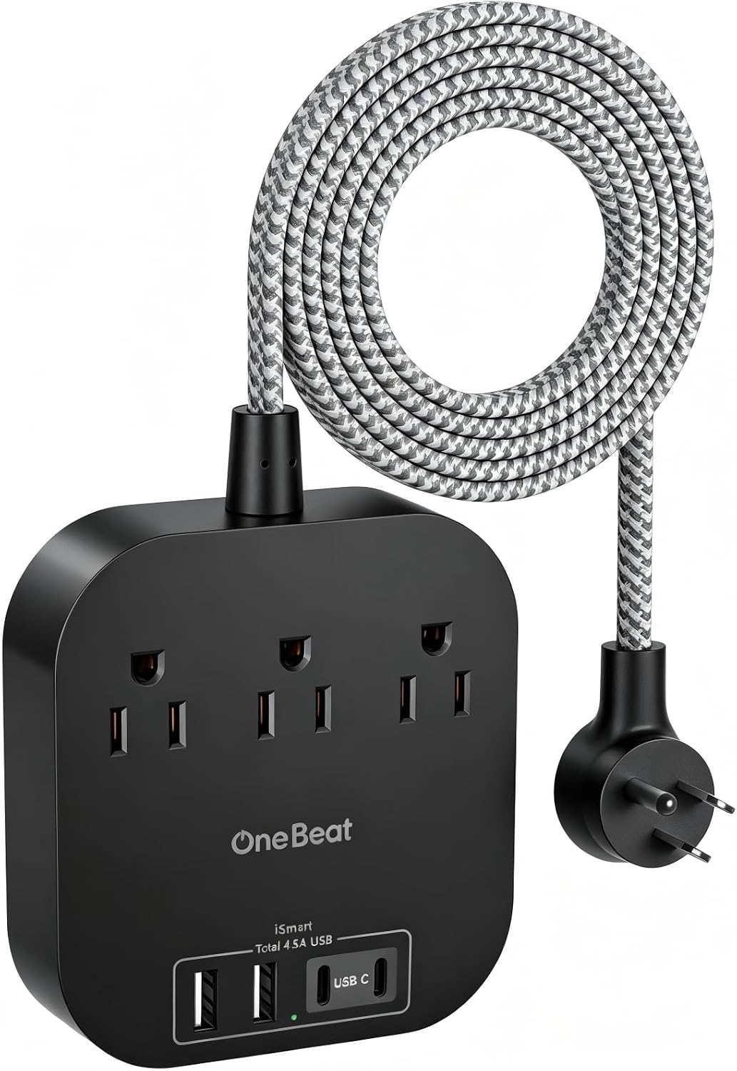 One Beat Power Strip with USB C, 3 Outlets 4 USB Ports (22.5W/4.5A), 6ft