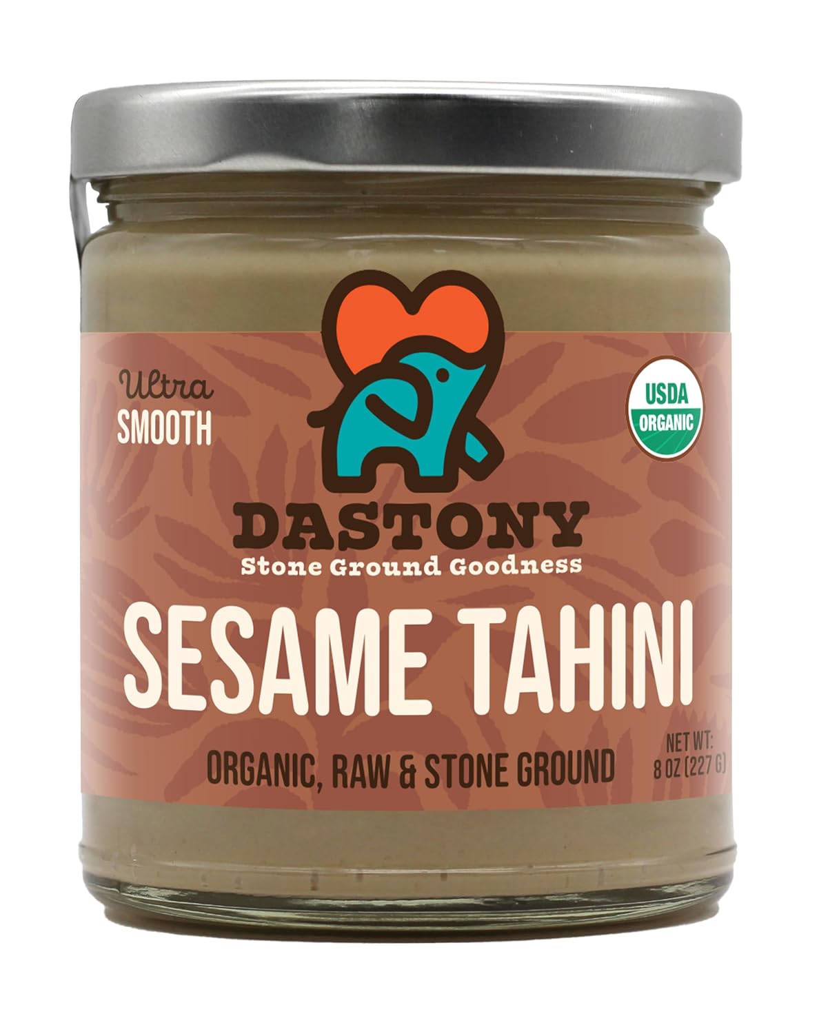 Dastony Organic Raw Sesame Tahini Seed Butter, 8 oz | Only One Ingredient | Vegan, Paleo and Keto Friendly, Non GMO, Gluten-free - Pack of 1