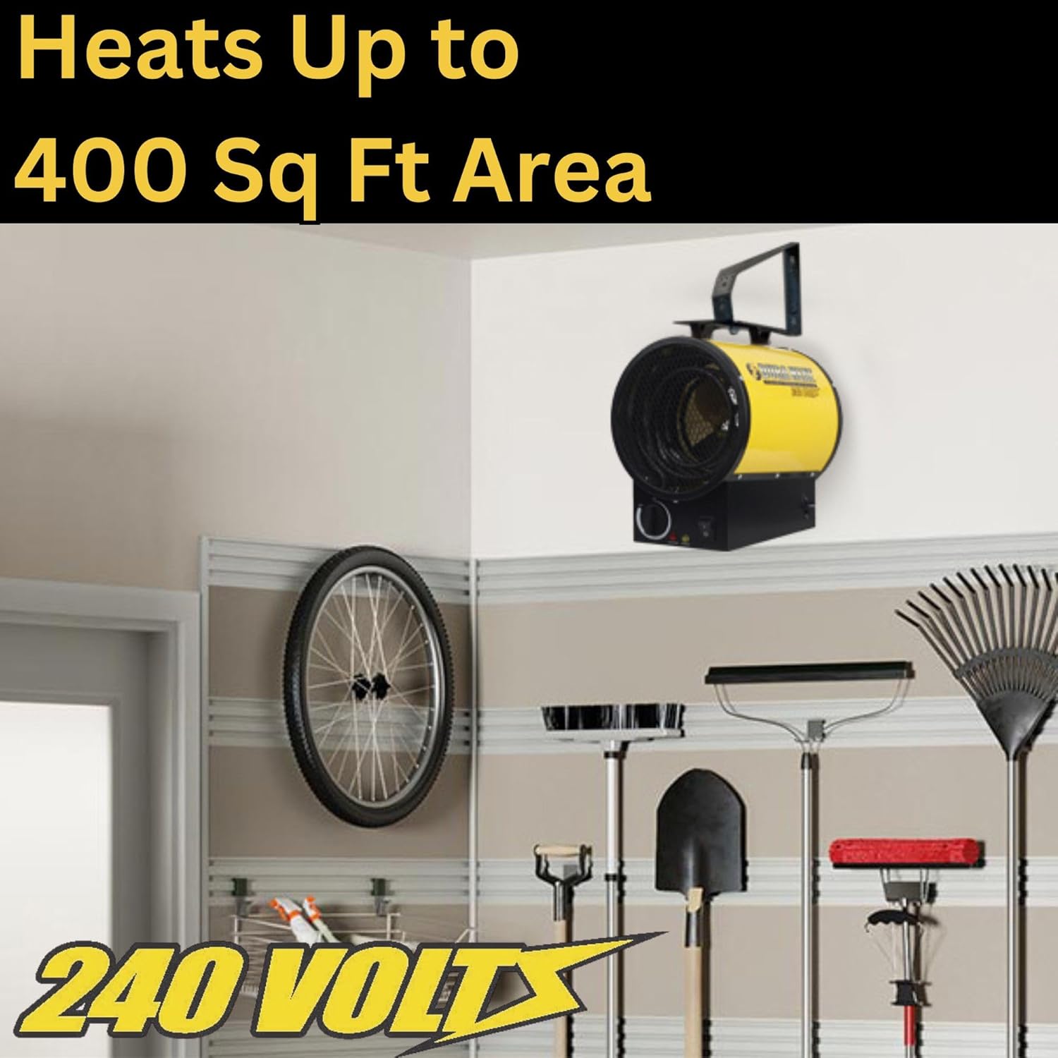 Dura Heat 240V Electric Space Heater for Garage, 3750W, 12800 BTU - EUH4000 | 6-20P Plug, Electric Industrial Garage Heater, Workshop