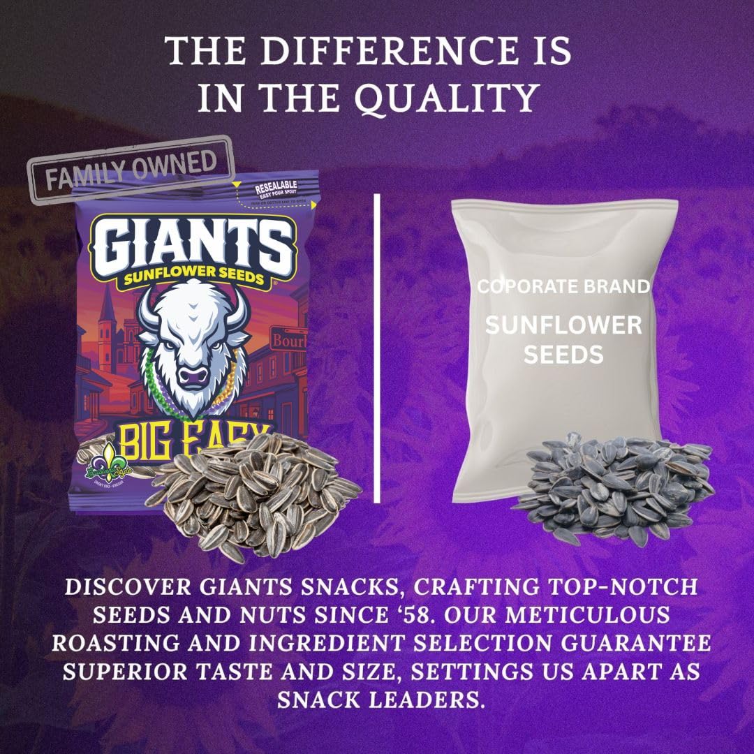 GIANTS Original Sunflower Seeds - Sunflower Seeds to Eat, Sunflower Seeds Bulk, Lightly Salted Sunflower Seeds for Eating, High Protein Snack - 5.75 oz Resealable Bags (Case of 12)