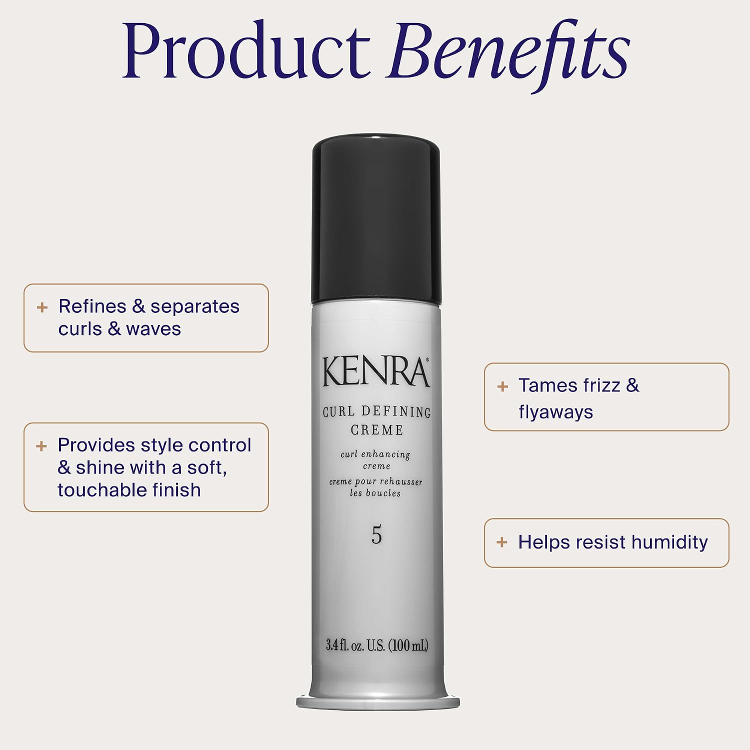 Kenra Curl Defining Crème 5 | Texture Enhancing Styler | Tames Frizz & Flyaways | Refines and Seperates Curls & Waves | Helps Resist Humidity | Medium To Coarse Hair