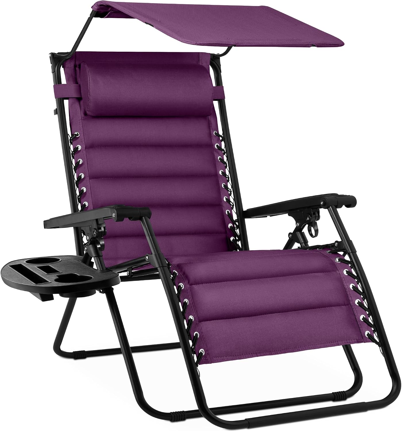 Best Choice Products Oversized Padded Zero Gravity Chair, Folding Outdoor Patio Recliner, XL Anti Gravity Lounger for Backyard w/Headrest, Cup Holder