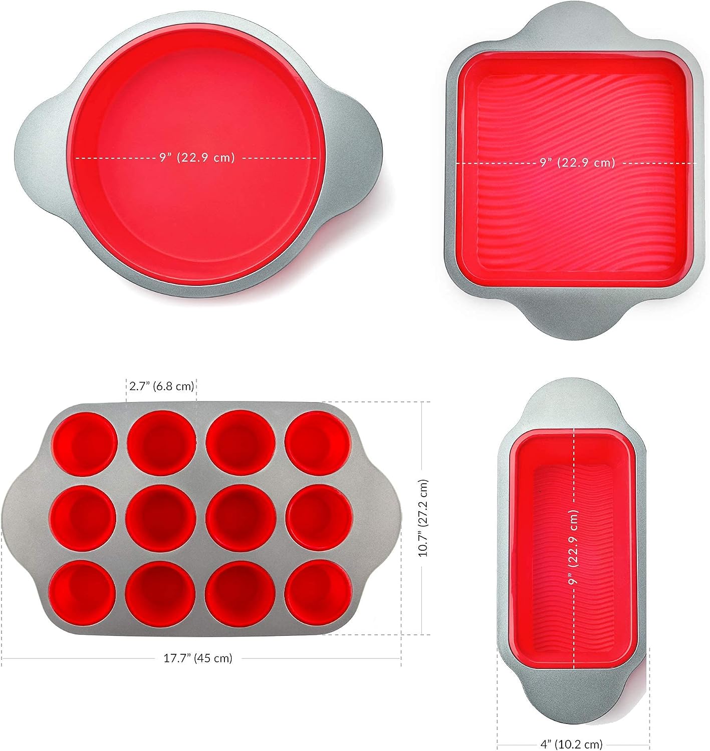 Premium Non-Stick Silicone Bread Loaf Pan, 9x5 Inches – Heavy-Duty Steel Frame, Non-Toxic, BPA & PFOA Free – Perfect for Pound Cakes, Breads, & More.