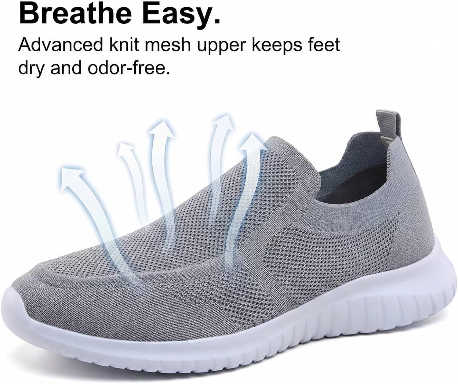 konhill Mens Slip-On Knit Walking Sneakers