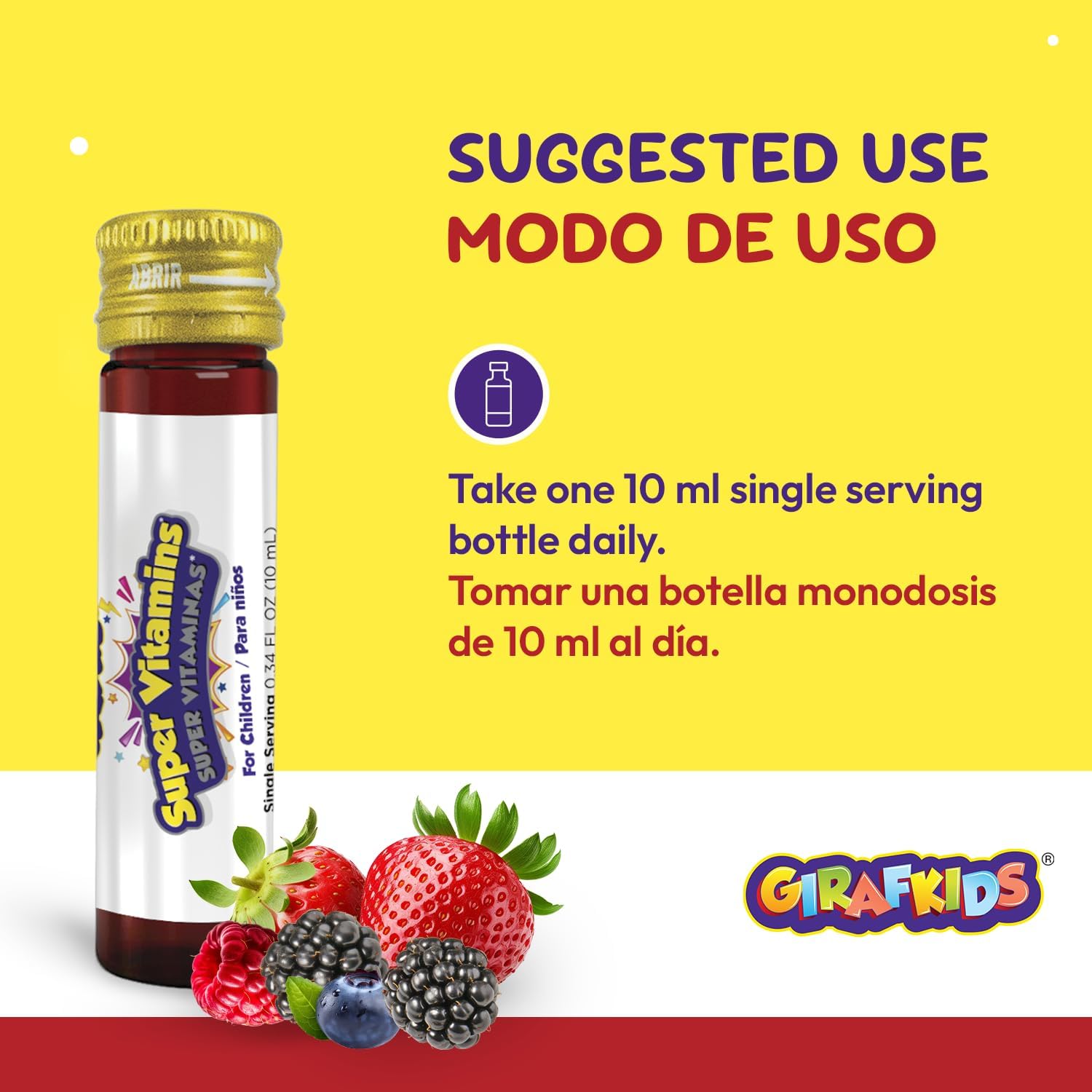 GirafKids Liquid Multivitamin for Kids with B Complex, 8 Fl Oz, Ages 4+