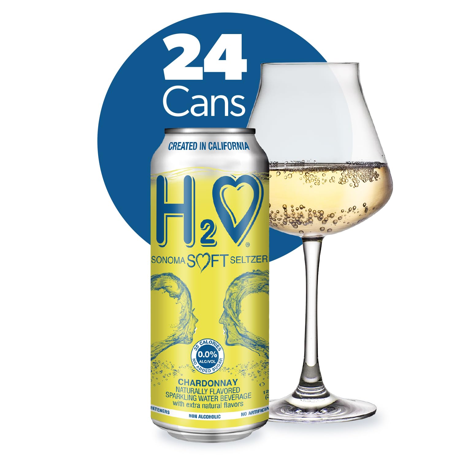 H2o - The Best Non Alcoholic Red Wine - Infused California Sparkling Refreshment, 0.0% Alcohol, (Pinot Noir, Pack of 4-12 Fl oz)