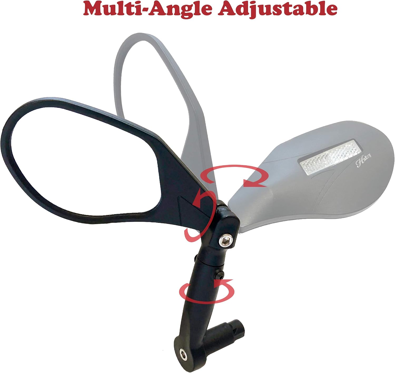 Hafny New Handlebar Bike Mirror, HD,Blast-Resistant, Glass Lens, Reflector (HF-M903LS-FR05 (Bar End Fitting Left Side, Silver Glass))