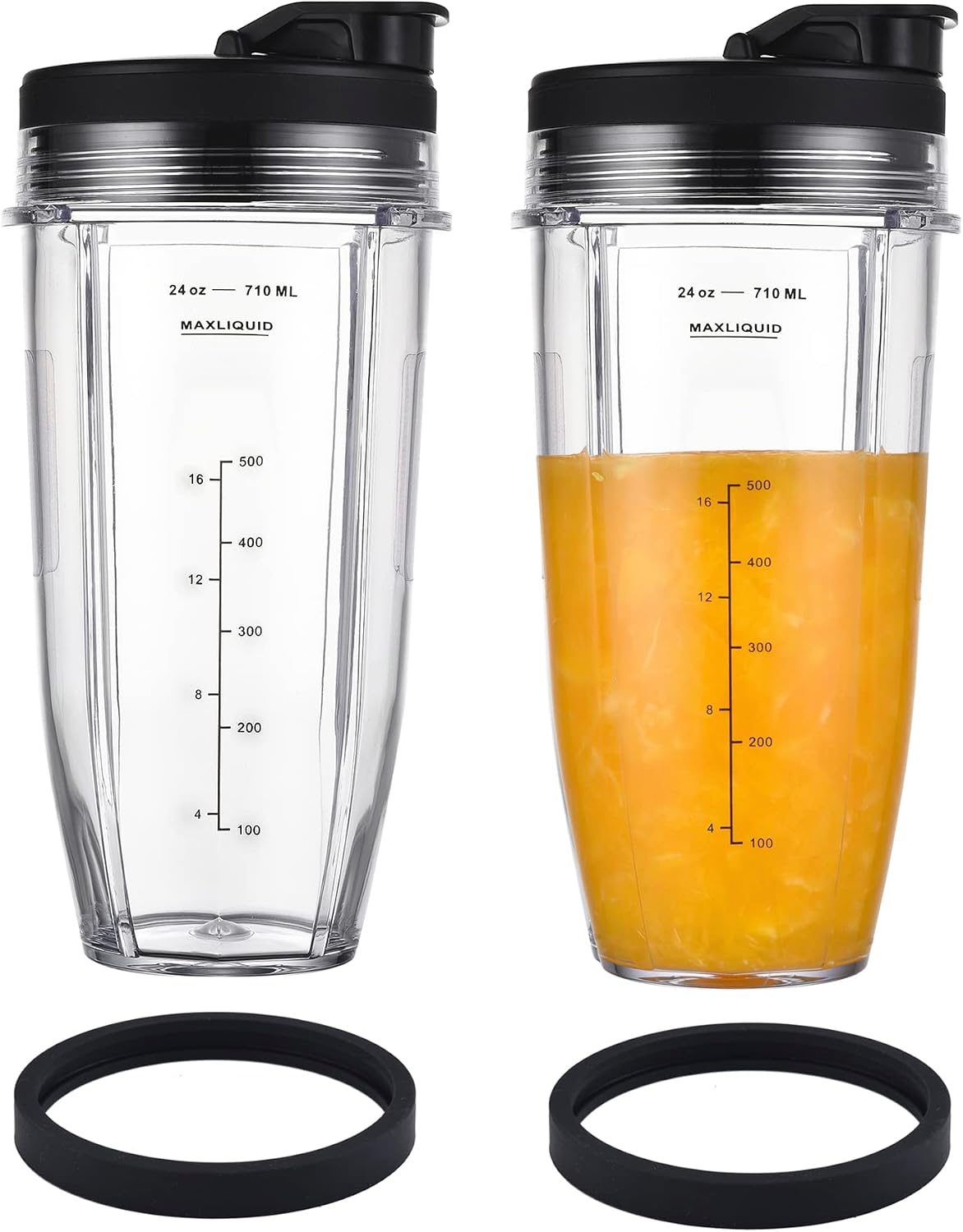 Blender Cups Fit for Ninja, Replacement Parts 16OZ Cups with Lids