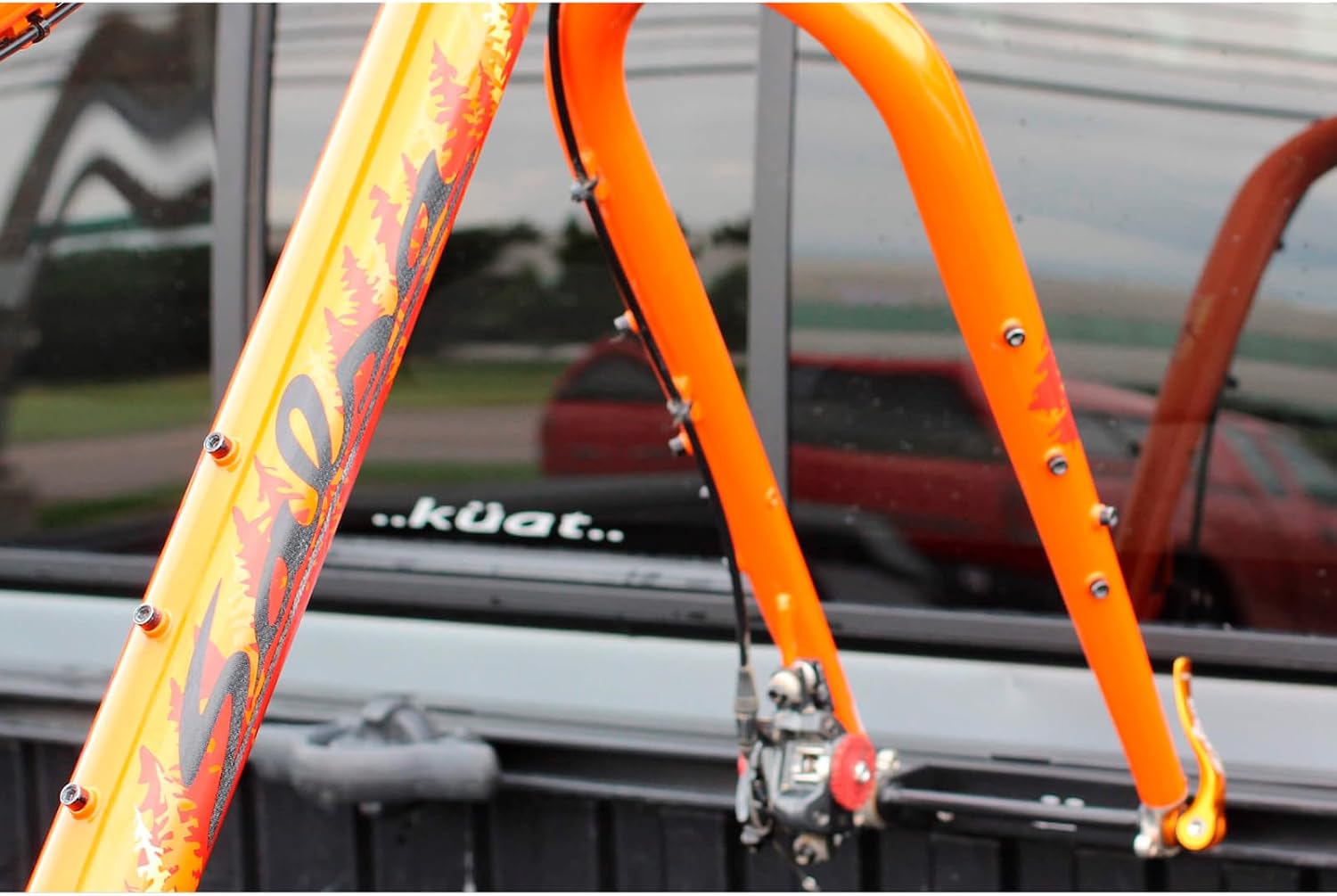 Kuat Dirtbag Bike Storage & Transportation Rack, 1 Bike Capacity | Durable Steel Compact Direct Bolt-On Secure Bicycle Hauling Mount for Truck Beds, Trailers, Cargo Carriers